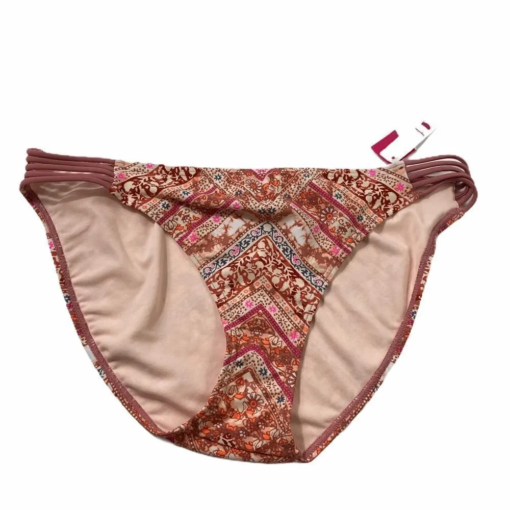 NWT Xhilaration Pink Boho Strappy Hipster Bikini
